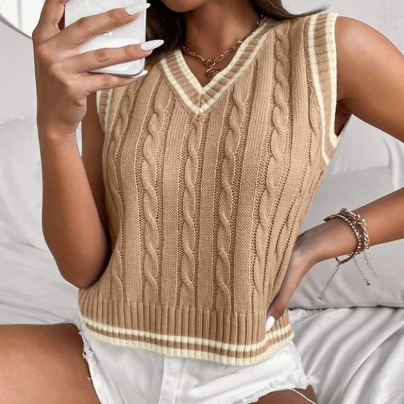 Knit Sweater Vest Preppy STYLE - Picture 1 of 6